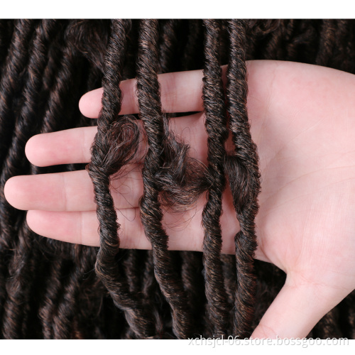 Butterfly Locs Wholesale 24&14 Inch Long Synthetic Crochet Braiding Crochet Butterfly Faux Locs Natural Twist Hair Extensions